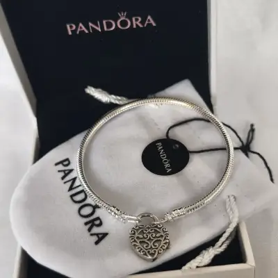 Pulsera de plata 925 candado de corazón Pandora - miniatura 6
