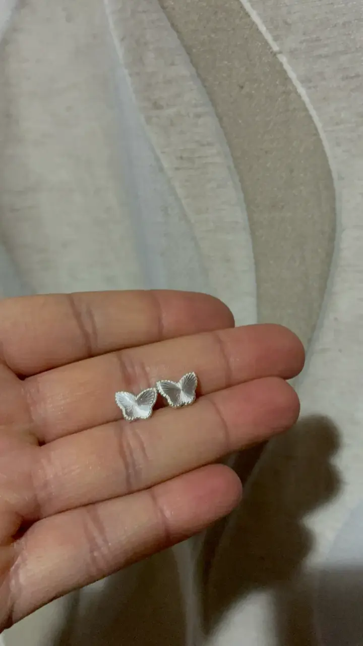 Aros de mariposa en plata 925
