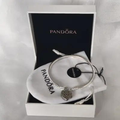 Pulsera Pandora de plata con candado de corazón - miniatura 4