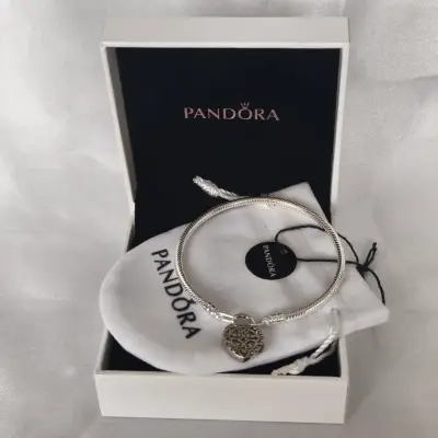 Pulsera Pandora de plata con candado de corazón - miniatura 5