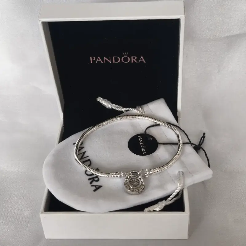 Pulsera de plata con dije candado Pandora - 3