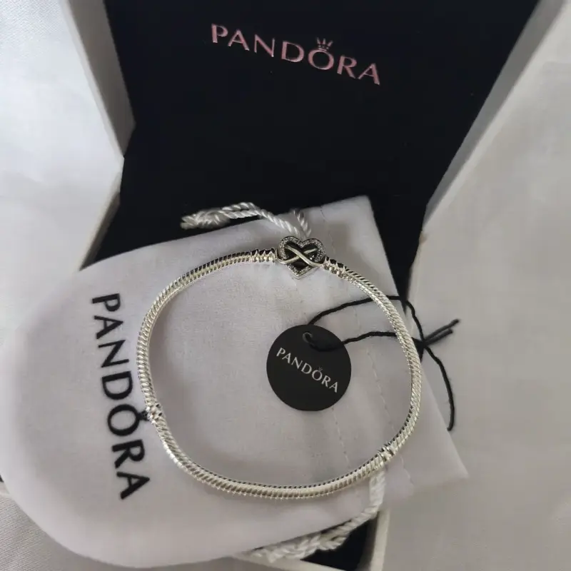 Pulsera de plata con dije candado Pandora - 5