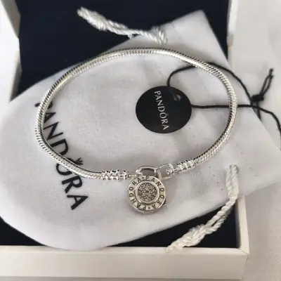 Pulsera de plata 925 Pandora con dije candado - miniatura 5