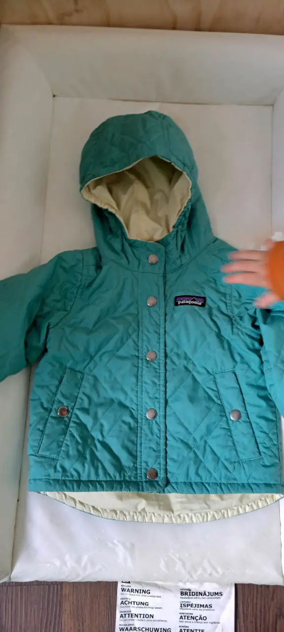 Chaqueta infantil Patagonia verde con capucha - 2