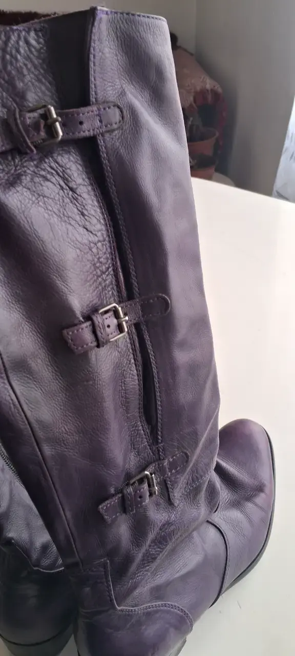 Botines de cuero con diseño de mariposas y étnico - 6