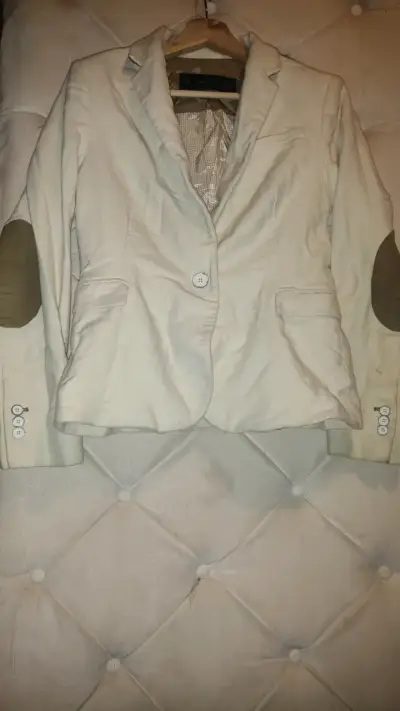 Blazer beige con coderas Zara Woman - miniatura 1