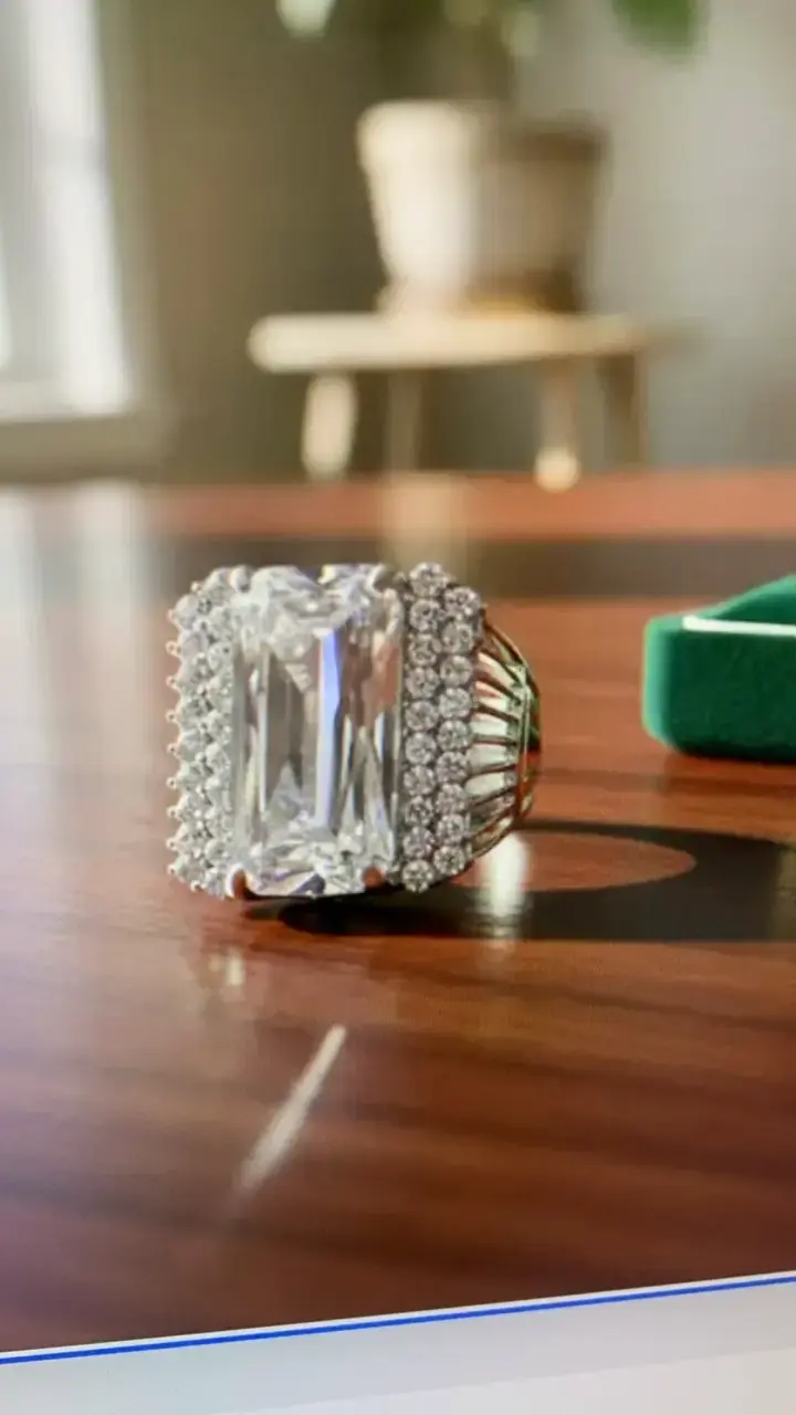 Anillo de fantasía con cristal grande y 38 piedras - 2