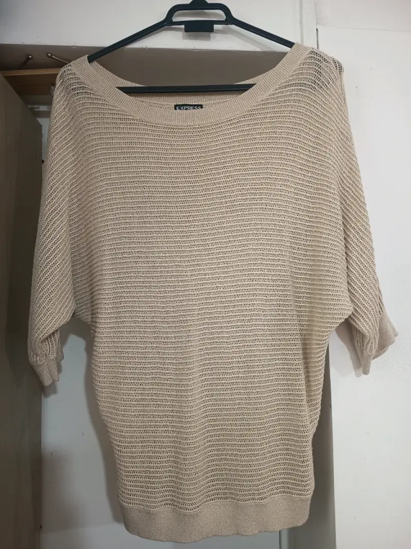 Suéter beige de hilo para mujer - 1