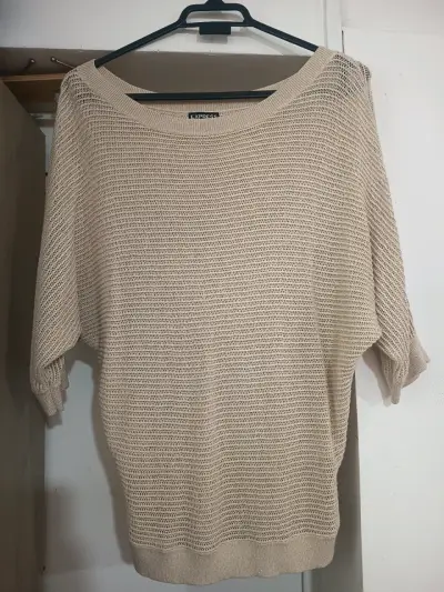 Suéter beige de hilo para mujer - miniatura 1