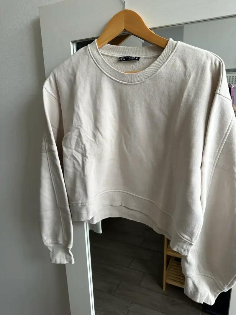 Polerón corto beige Zara para mujer - 2