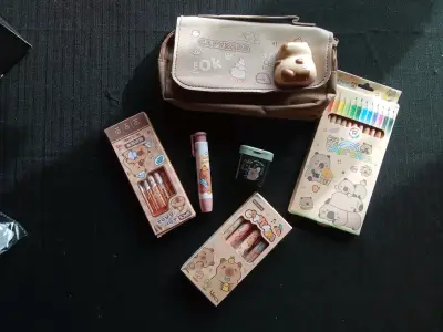 Set de papelería Capybara con estuche y lápices - miniatura 1