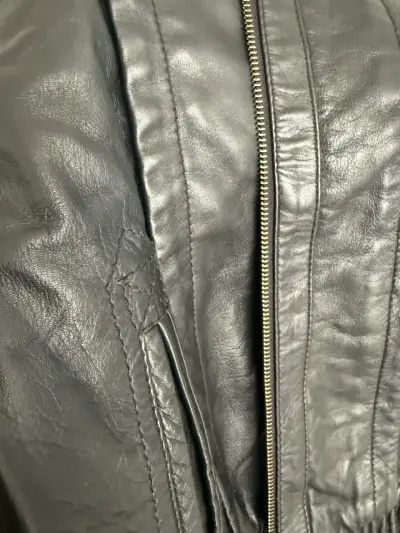 Chaqueta de cuero negra MNG - miniatura 5