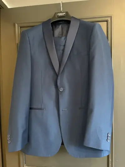Elegante blazer azul satinado McGregor - miniatura 2