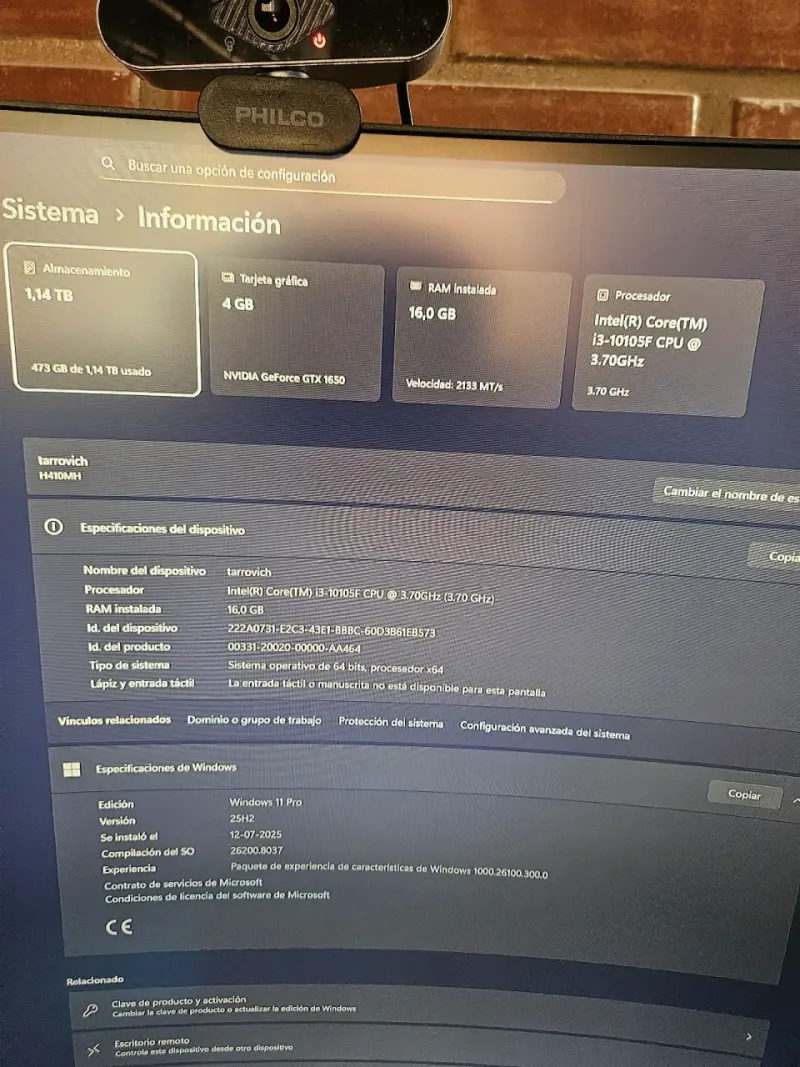 PC de escritorio Intel Core i3 con 16GB RAM y GTX 1650 - 1