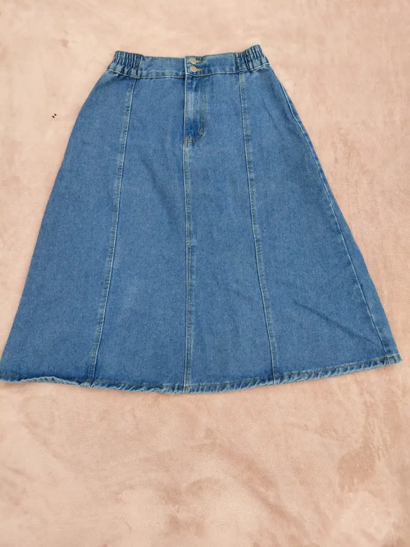 Falda de mezclilla azul para mujer - 1