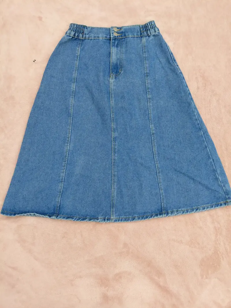 Falda de mezclilla azul para mujer - 2