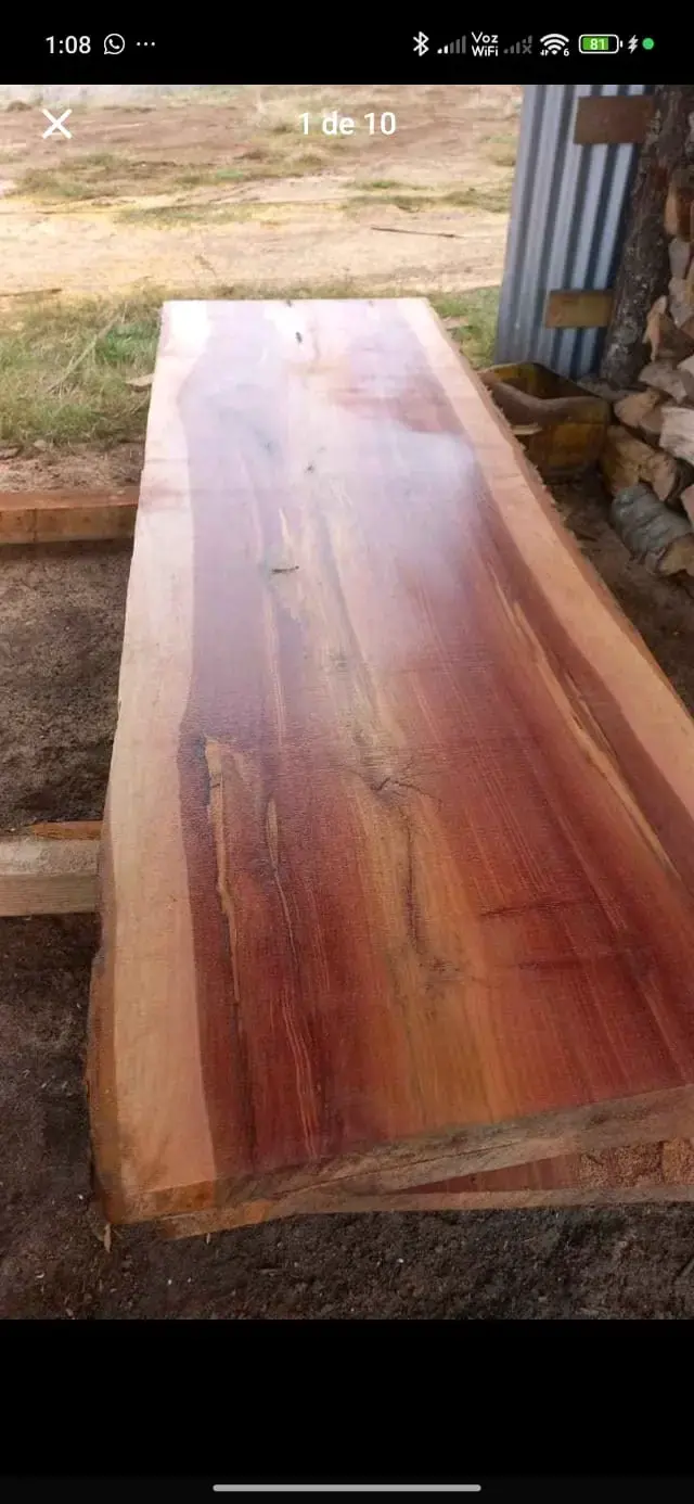 Mesa de madera rústica para comedor o terraza