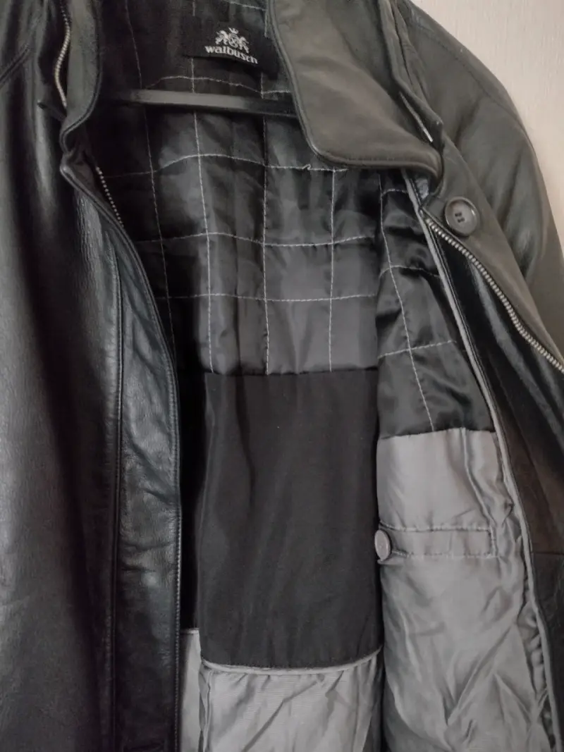 Chaqueta de cuero negra para hombre - 2