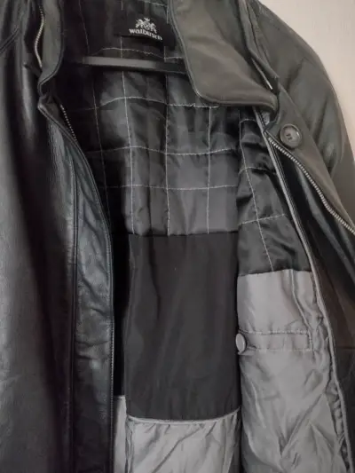 Chaqueta de cuero negra para hombre - miniatura 2