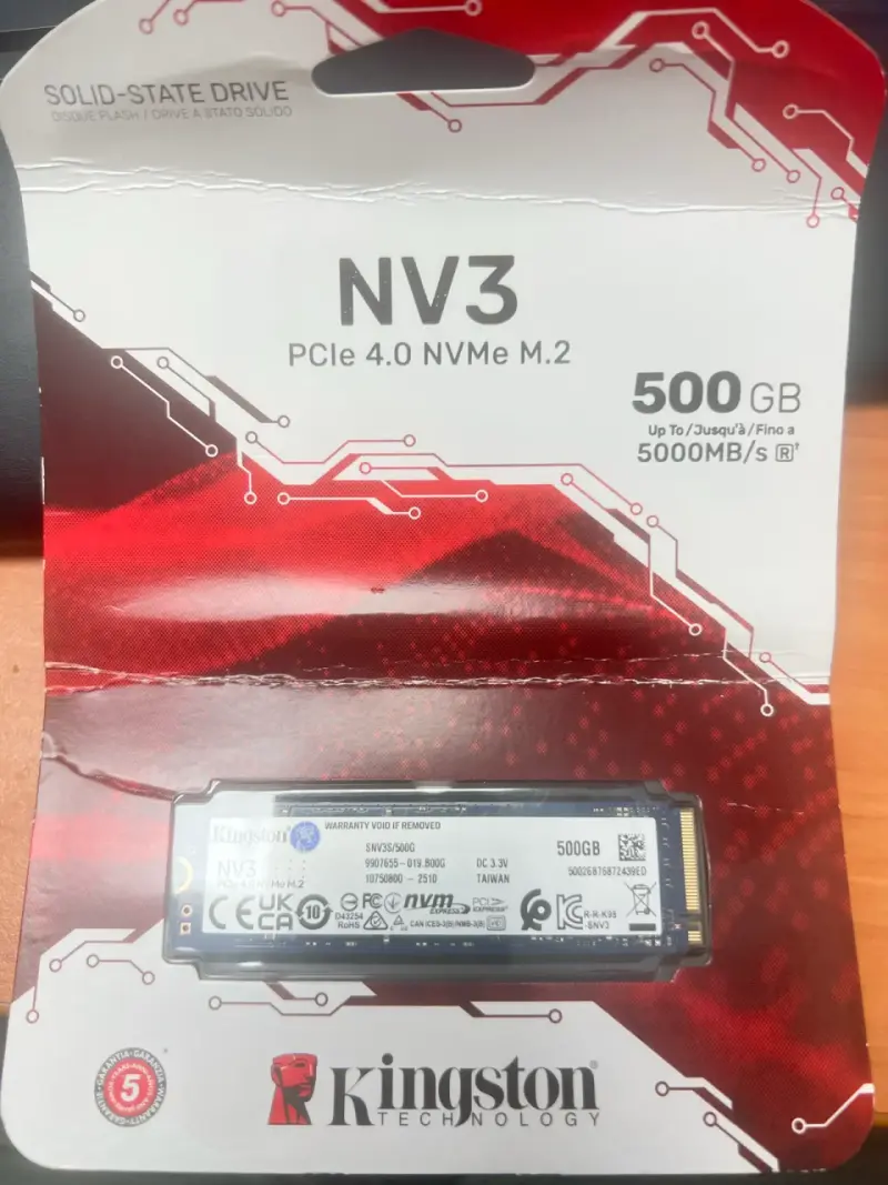 Disco SSD Kingston NV3 500GB PCIe 4.0 NVMe M.2