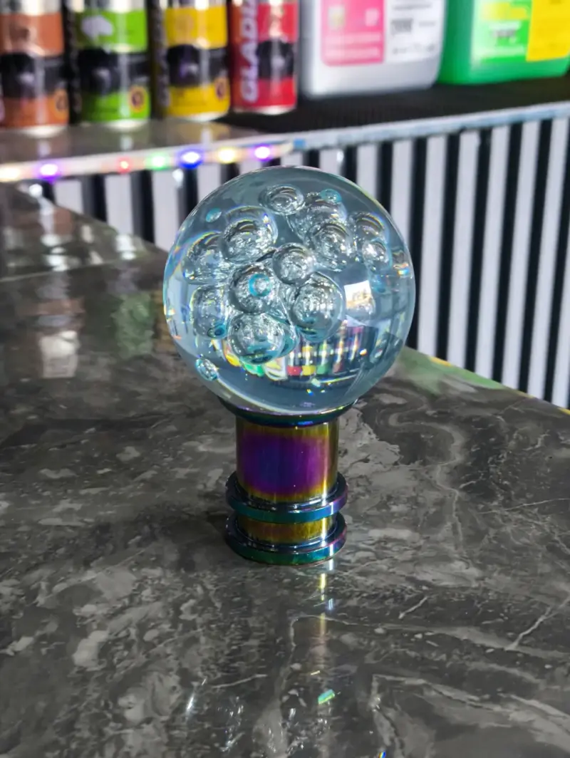 Perilla de cambio de vidrio con burbujas decorativas