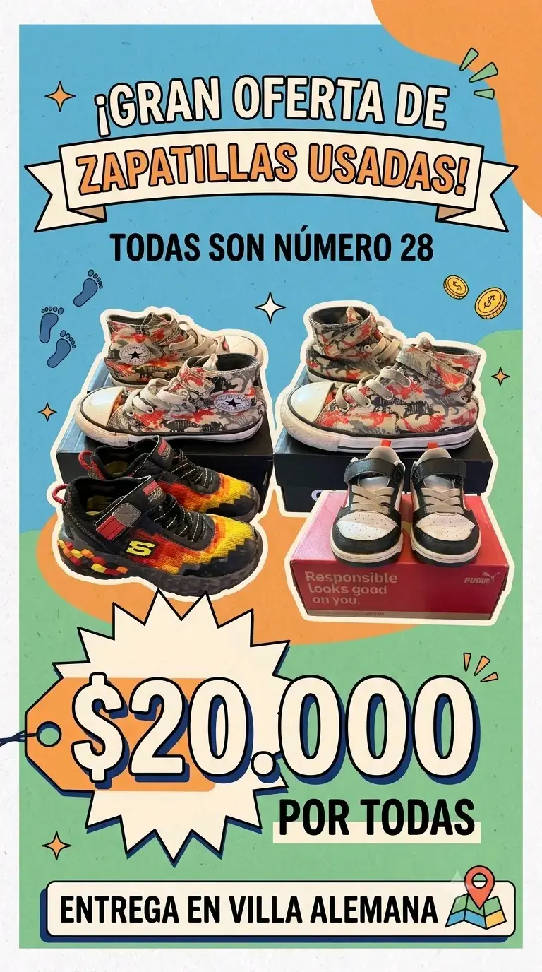 Pack de zapatillas usadas para niños talla 28