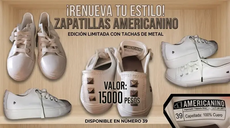 Zapatillas Americanino blancas con tachas metálicas