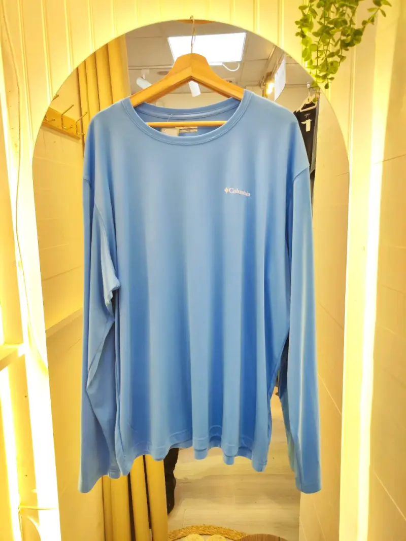 Polera manga larga Columbia azul para hombre - 1