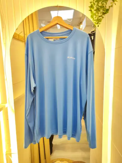 Polera manga larga Columbia azul para hombre - miniatura 1