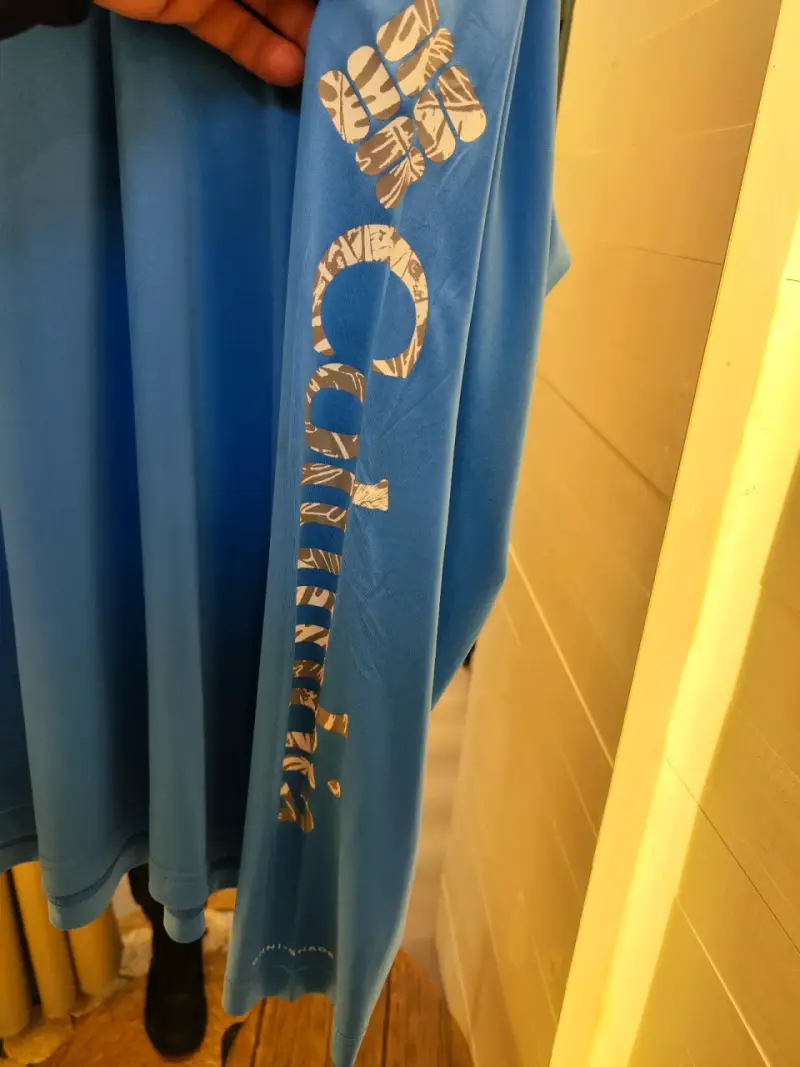Polera manga larga Columbia azul para hombre - 2