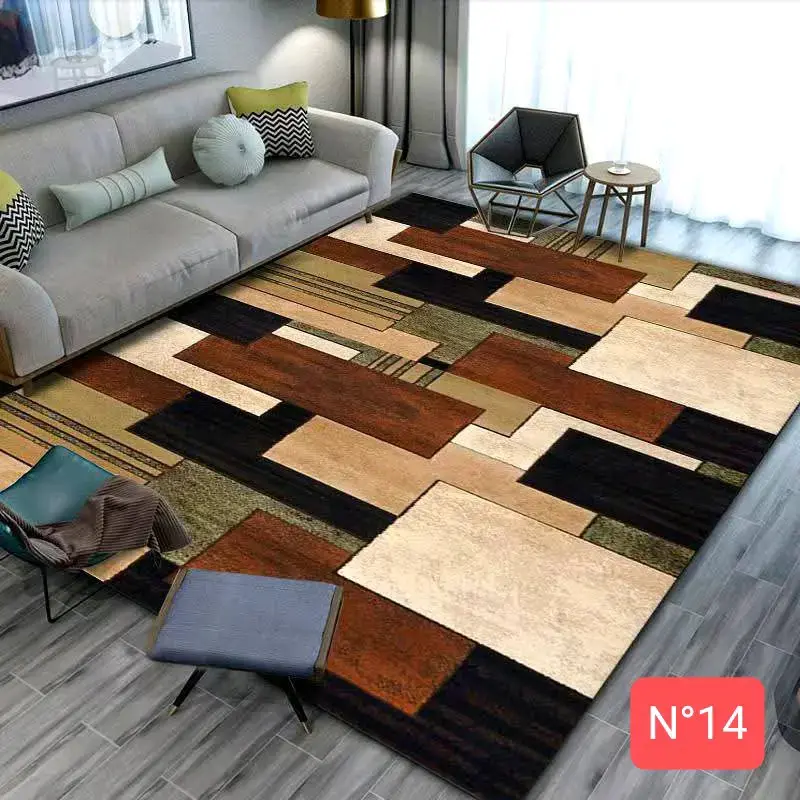 Alfombra moderna geométrica multicolor para sala - 1