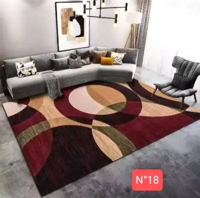 Alfombra moderna geométrica multicolor para sala - miniatura 5