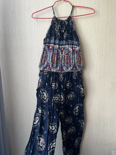 Enterito bohemio azul con estampado paisley - miniatura 1