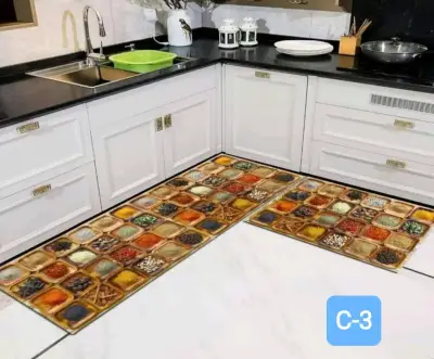 Alfombra de cocina antideslizante con diseño colorido - miniatura 2
