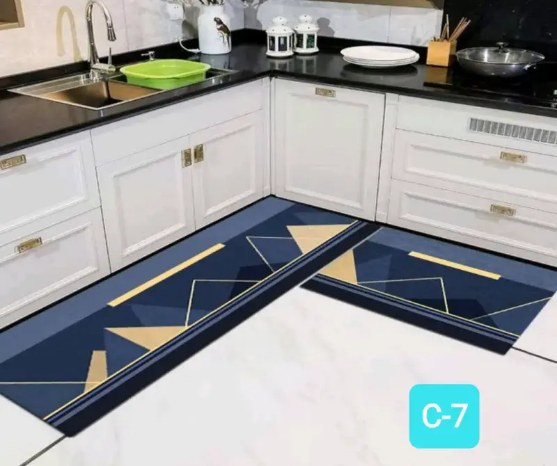 Alfombra de cocina antideslizante con diseño colorido - 4