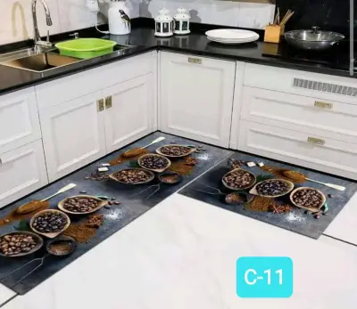 Alfombra de cocina antideslizante con diseño colorido - miniatura 6