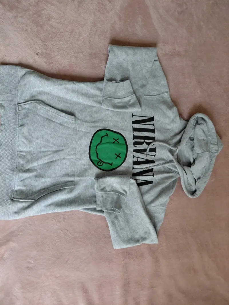 Polerón con capucha Nirvana gris unisex