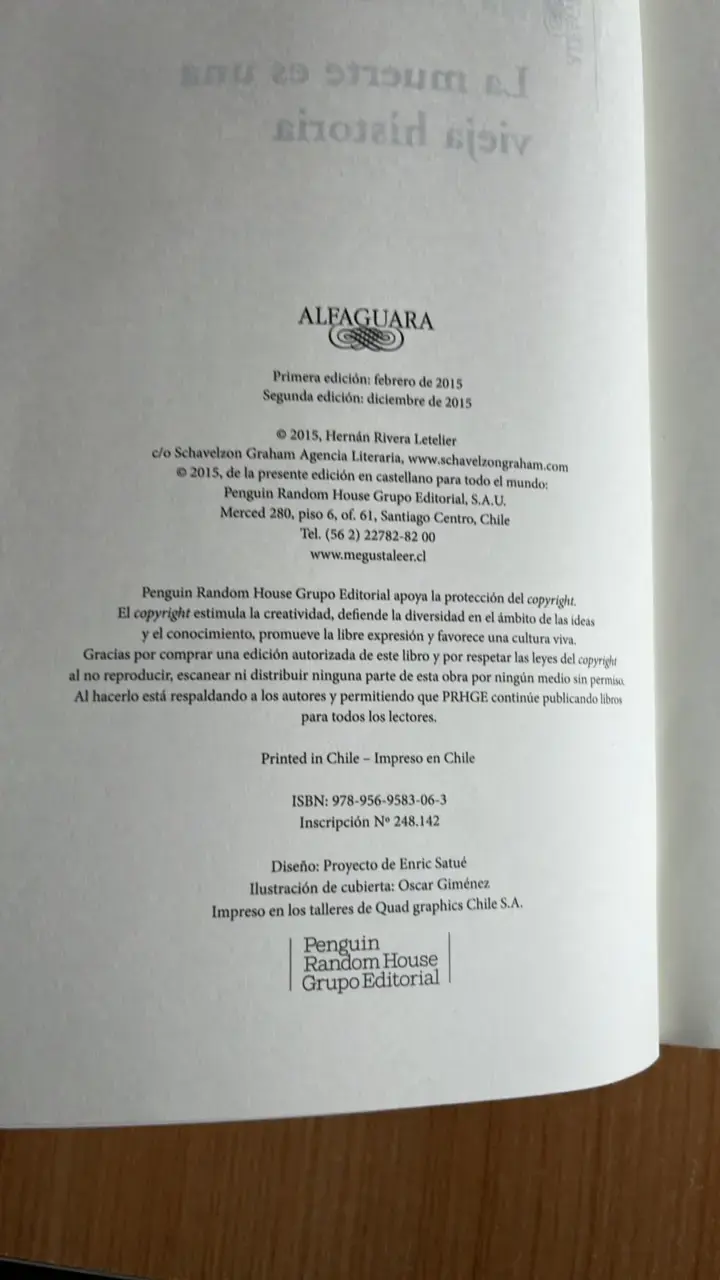 Libro 'La muerte es una vieja historia' de Hernán Rivera Letelier - 3