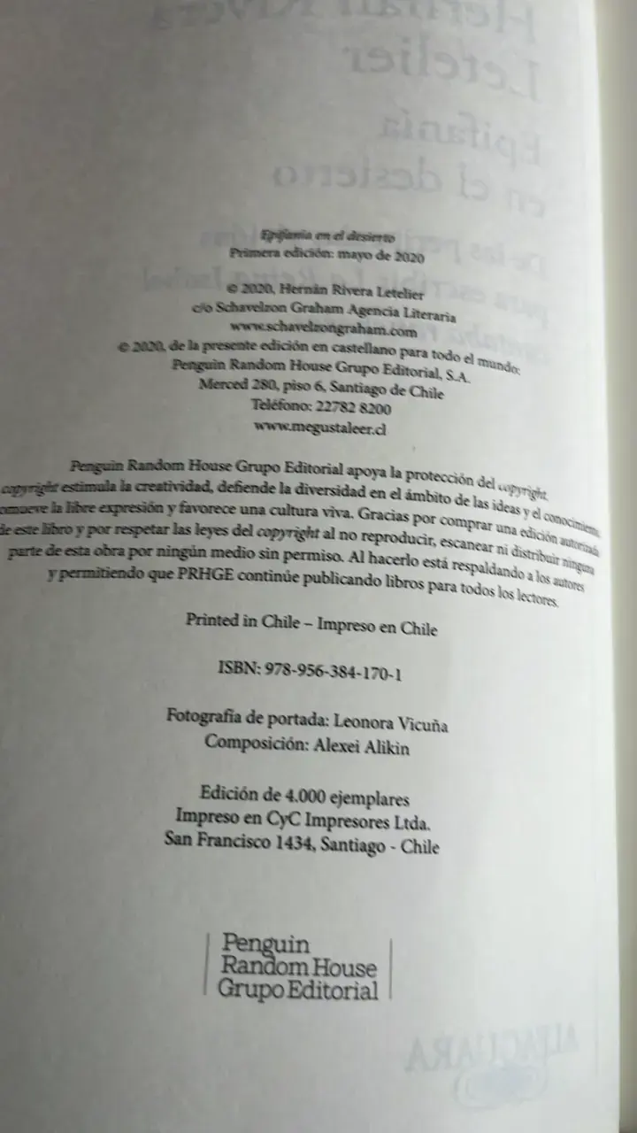 Libro 'Epifanía en el desierto' de Hernán Rivera Letelier - 3