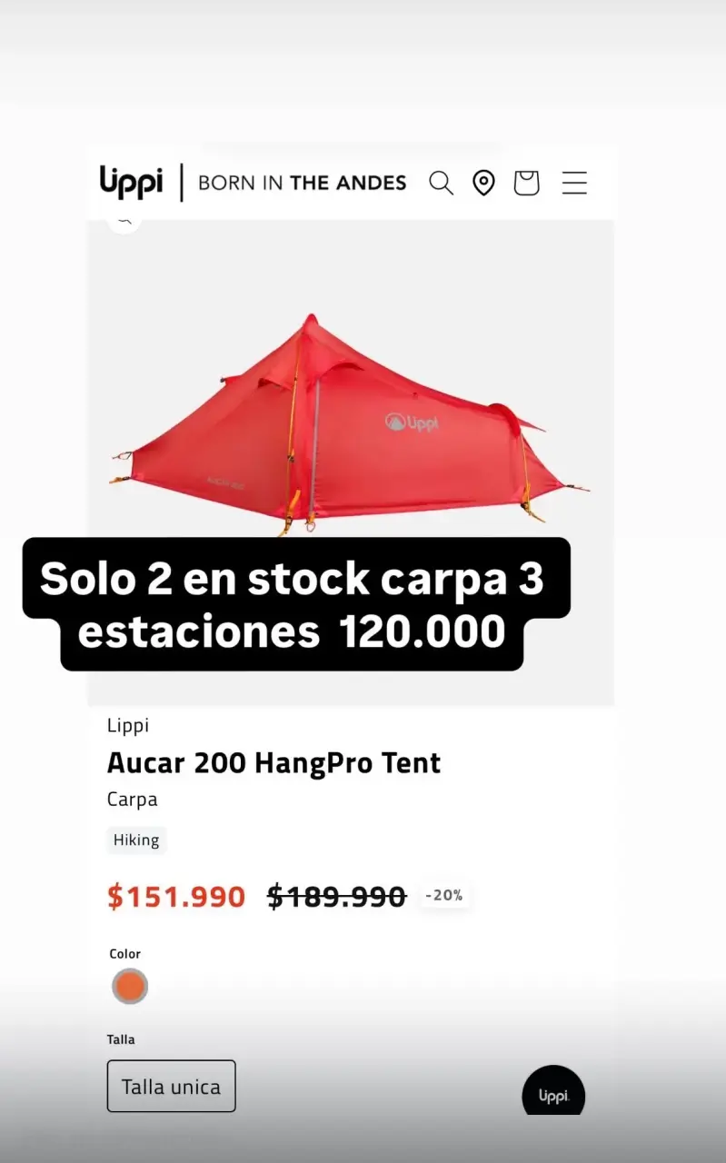 Carpa aucar 200 2 personas - 4