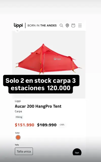Carpa aucar 200 2 personas - miniatura 4