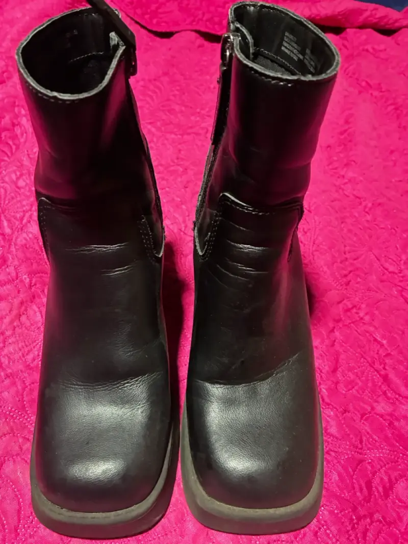 Botines de cuero negro con plataforma - 2