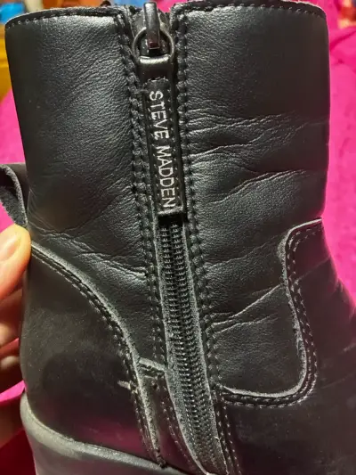 Botines de cuero negro con plataforma - miniatura 3