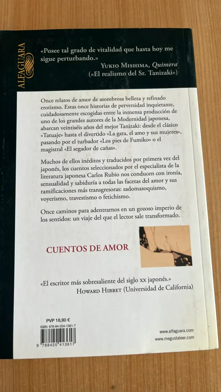 Libro 'Cuentos de amor' de Junichiro Tanizaki - 2