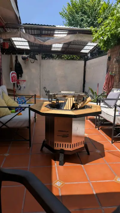 Parrilla de carbón octagonal con asas - miniatura 3