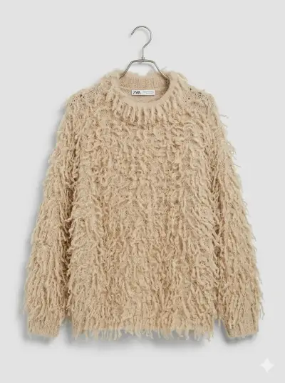 Sweater  Nuevo Beige Texturizado Zara - miniatura 1