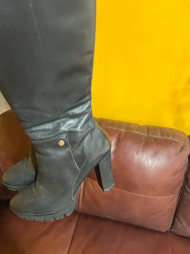 Botas de cuero Gacel negras N• 38 con tacón alto - 2
