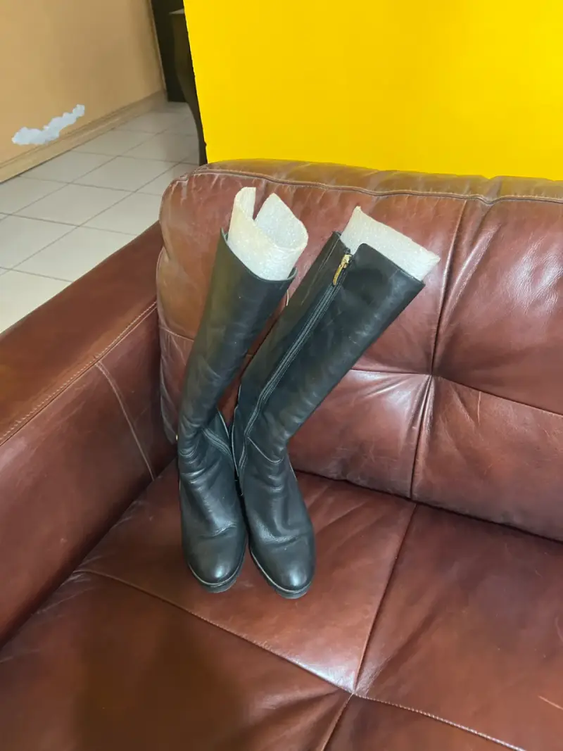 Botas de cuero Gacel negras N• 38 con tacón alto - 3