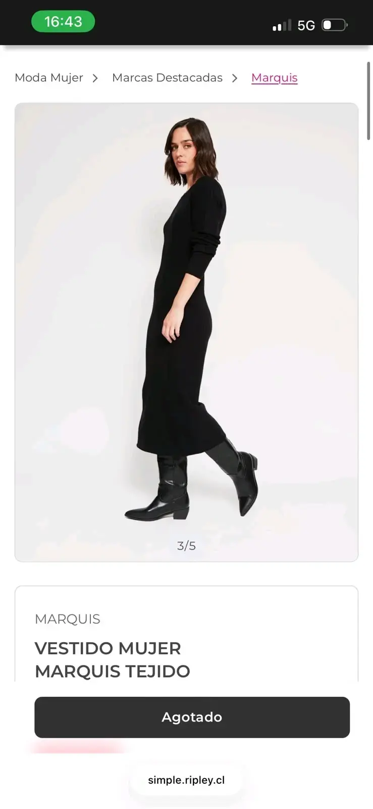 Vestido negro tejido para mujer Marquis - 1