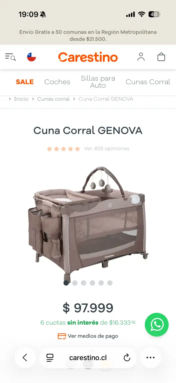 Cuna Corral Carestino Genova para Bebé - 3